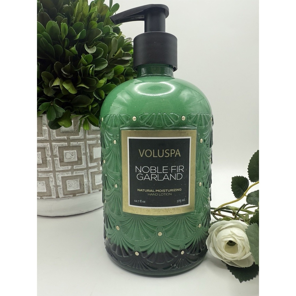 Voluspa Noble Fir Garland Hand Lotion 12.7 fl oz New Unused Glass Bottle Rare
